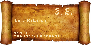 Bara Rikarda névjegykártya